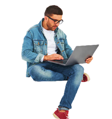 Professional working on laptop